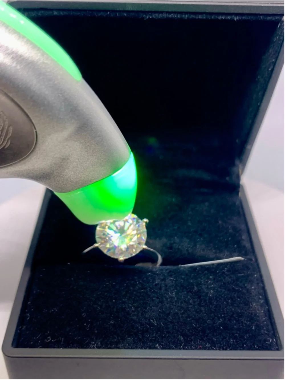 Huge Cushion Cut Moissanite Ring Vivid Blue Green 925 Silver 22 Ct Cocktail Ring